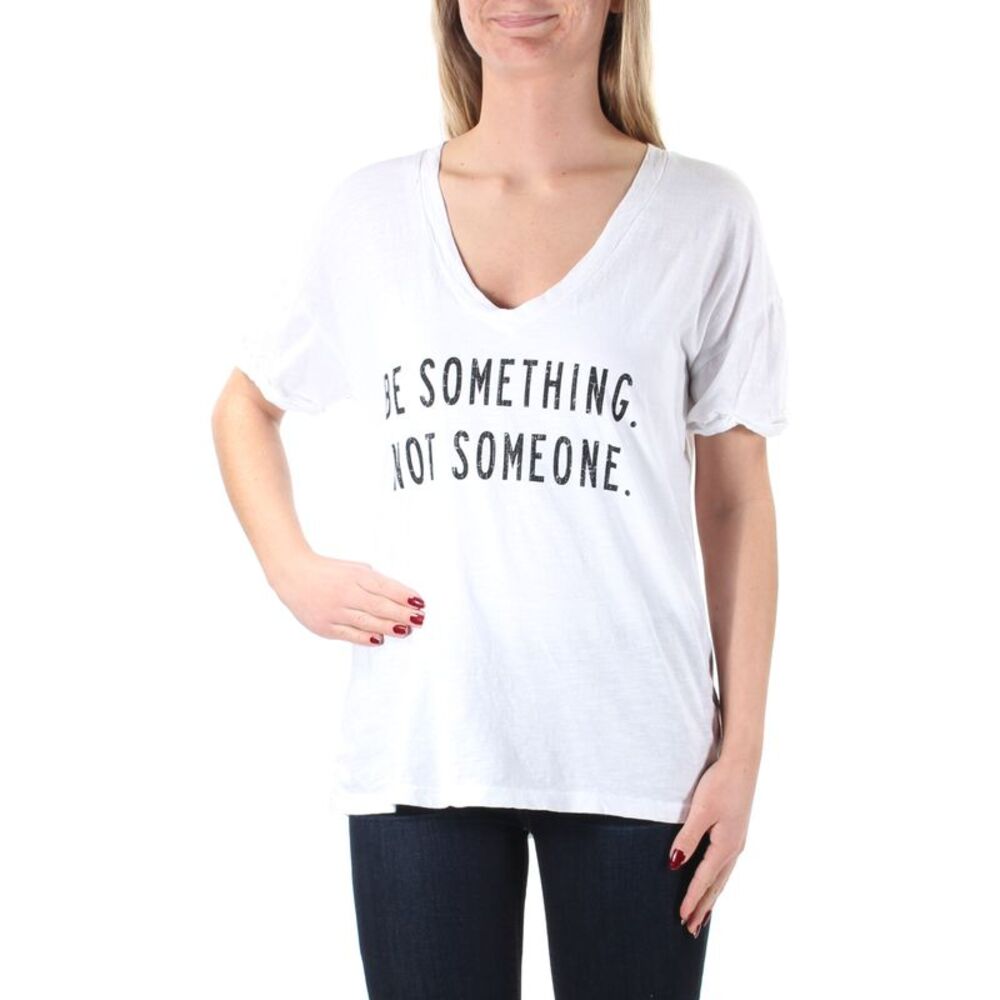 THE ORIGINAL RETRO BRAND Womens White Black Be Something Top XS